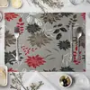 Jogo Americano de Mesa de Jantar Estilo Europeu Folhas Geométricas Jogo Americano Ocidental Impresso Simples Jogo Americano de Tigela Doméstica