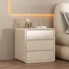 Mesita de noche de madera maciza estilo crema gabinete de almacenamiento para maquillaje mesita de noche extremadamente estrecha mesita de noche de dormitorio gabinete de almacenamiento para apartamentos pequeños