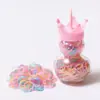 Bandas de Goma Desechables de Venta Caliente, Biberones Pequeños Lindos, Elásticos de Cabello Coloridos Fuertes de Tira para Niños Estilo Coreano Venta al por Mayor