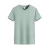 Camiseta de verano de cuello redondo de manga corta para hombre, de algodón de Xinjiang, de alta gama, 260 g, con logotipo