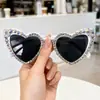 Nuevas Gafas de Sol con Forma de Corazón Incrustadas de Diamantes Transfronterizas de Amazon 2025 para Hombres y Mujeres Moda de Fiesta Adelgazantes Estilo Europeo y Americano