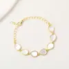 Pulseira de Madrepérola Branca Natural de Luxo Leve Pulseira Francesa Delicada de Madrepérola Branca Pulseira Versátil de Alto Padrão para o Dia a Dia