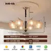 Lámparas de Sala de Estar y Comedor Estilo Francés de Mediados de Siglo Lámpara de Techo de Dormitorio de Gama Alta Ambiente Retro Americano Madera Maciza Vidrio Ámbar
