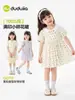 100% Algodón Vestido de Verano para Niña Dudu Home Cuello de Muñeca Vestido de Princesa Ropa de Verano Falda para Niña