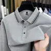 Camisa Polo de Manga Longa 100% Algodão Puro para Homens, Novo Estilo Outono, Camiseta de Cor Sólida de Alta Qualidade para Negócios Casuais com Gola, Roupa para Pai