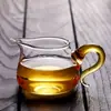Taza de degustación de vidrio resistente a altas temperaturas mango de color juego de té de vidrio mar de té té juego de té de kung fu resistente al calor accesorios ceremonia del té