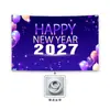 Banner de Año Nuevo 2027 Personalizado Fondo Feliz Año Nuevo Amazon Fiesta en Casa Bandera para Fiesta al Aire Libre