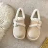 Sapatos de algodão Birkenstock com sola grossa e forro de pelúcia, femininos, novo estilo 2026, sapatos de inverno femininos, botas de neve, sapatos de pele quentes retrô