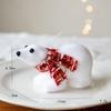 Decoração de Natal de Novo Produto Transfronteiriça Urso Branco Aveludado Pingente Árvore de Natal Fofo Criativo Pingente Decorativo Pingente