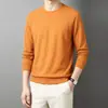 Moletom de retalhos com gola redonda e manga longa para transmissão ao vivo transfronteiriça para homens, novo de outono de 2025, cor sólida, camiseta básica casual versátil