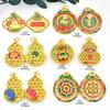 Colgante antiguo de gota de aceite de oro ciervo de nueve colores koi en el tiempo calabaza loto collar DIY accesorios para cadena de suéter
