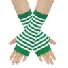 Luvas de Tricô Sem Dedos Transfronteiriças Cosplay Anime Listradas Mangas de Pulso Sem Dedos Mangas de Braço Sem Dedos Estilo Fino
