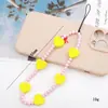 Cadena para Teléfono Móvil de Madera con Cuentas de Amor Nueva y de Moda Pulsera Anticaída Colgante Joya para Funda de Teléfono Cuerda de Mano Colgante para Mujer