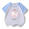 Traje corto de niña de dibujos animados de Hello Kitty 2023 nuevo conjunto de dos piezas de pantalones cortos de manga corta de verano para niños de una generación de cabello