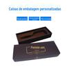 Caixa de Embalagem de Pente Personalizada, Caixa de Papel Dobrável com Estampa Dourada Feita Sob Medida, Caixa de Presente com Tampa e Base de Madeira de Sândalo e Chifre de Boi, Caixa de Presente