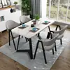 Juego de Mesa y Sillas Minimalista Nórdico para Tienda de Té con Leche, Mesa Rectangular Casual para Recepción y Negociación, Mesa Pequeña para Comedor en Apartamento para Tienda de Snacks