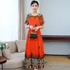 Novo Vestido de Praia de Algodão e Seda de Alta Qualidade para o Verão de 2026, Elegante Vestido para Mãe, Algodão Artificial Estilo Étnico de Yunnan Vestido Longo
