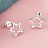 Explosiones joyería de comercio exterior plateado galvanizado pendientes de estrella de cinco puntas joyería de moda para niñas venta directa de fábrica al por mayor