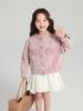 Pudding Haru Ropa Infantil Colección Primavera Tops para Niñas 2026 Nuevo Estilo Primavera Versátil Elegante Chaqueta de Mezclilla Rosa para Niños