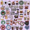 Broches Coleção Série Café Transfronteiriço Inglês Europeu e Americano Terno Insígnia de Metal Acessórios de Vestuário Combina com Tudo Bebida Chá com Leite