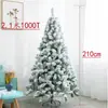 Árvore de Natal com decoração de flocagem de neve em PVC, árvore de Natal artificial totalmente em PE, efeito de neve, para vitrine de shopping