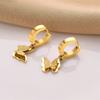 Aretes transfronterizos de acero de titanio que no se decoloran de Europa y Estados Unidos aretes Acero dorado oro rosa aretes de acero inoxidable joyería al por mayor