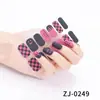 Zhengxiang Internet Popular Adesivos de Manicure Tabuleiro de Xadrez Little Red Book Adesivos de Unha Foscos Adesivos de Unha Listrados Foscos Adesivos Completos
