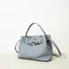 Bolsa de Mão Tipo Balde de Couro de Vaca de Primeira Camada Luxo Leve Versátil Casual Transversal Couro Genuíno Bolsa Feminina Moda de Alta Qualidade Bolsa para o Dia a Dia