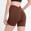 Shorts de Yoga para Mujer de Cintura Alta Levanta Glúteos Control de Abdomen Shorts de Fitness Trasero de Durazno Shorts para Correr Pilates Entrenamiento