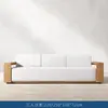 Villa Teak Sofá Pátio Jardim Mesa de Café Conjunto de Móveis Sofá Conjunto de Cadeiras de Sofá de Metal para Lazer