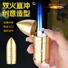 Nuevo Encendedor Inflable Doble Chorro Bala Cuerpo de Metal Pequeño y Portátil Divertido Genial Encendedor de Cigarrillos