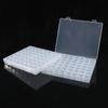 Caja de almacenamiento con tapa abierta, transparente, para decoración de uñas, 28 x 56 rejillas, para joyería, fabricante de herramientas para decoración de uñas.