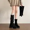 Outono/Inverno 2026 Botas de Salto Grosso Aconchegantes Mais Vendidas Cano Largo Decorado com Fivela Estável para Caminhar no Dia a Dia