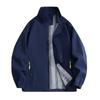 Chaqueta delgada con cuello mao, impermeable, abrigo para montar, primavera y otoño, ropa de fábrica para grupo, ropa de trabajo con logo estampado