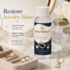 La solución limpiadora de joyas KineShineX tiene una fórmula suave que limpia grietas, suciedad, huellas dactilares y manchas de grasa, adecuada para oro, plata y diamantes