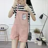 Shorts de Mezclilla Casual con Tirantes de Pierna Ancha para Mujer, Nuevo Estilo Coreano Verano 2026, Corte Holgado, Mono Estudiante Adelgazante