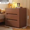 Mesita de noche estilo mid-century, madera maciza, para uso doméstico, dormitorio, estante de almacenamiento junto a la cama, armario de almacenamiento, nuevo modelo 2026, adecuado para apartamentos pequeños