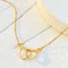 Collar de amor hueco creativo europeo y americano, cadena de clavícula de doble amor de comercio exterior, nuevo accesorio de cadena de suéter de metal transfronterizo para mujeres