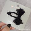 Horquilla infantil de temperamento simple con lazo de hilo de seda negro, pequeña pinza BB, pinza lateral para flequillo, horquilla rota, accesorios para el cabello