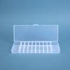 Caja de plástico transparente removible de 20 compartimentos para componentes electrónicos de nail art, piezas pequeñas, embalaje portátil multicompartimento directo de fábrica