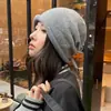 Gorro de Invierno de Punto para Mujer, Ajuste Holgado, Engrosado para Abrigo, Protección para las Orejas, Gorro Holgado, Hace que la Cara Parezca Más Pequeña