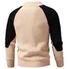 2026 Otoño/Invierno Transfronterizo para Hombre Cuello Alto Cremallera Cárdigan Tejido Bloque de Color Casual Grueso Moda Suéter Chaqueta para Hombre