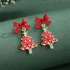 Brincos de Natal Transfronteiriços Nova Agulha de Prata 925 Brincos de Árvore de Natal com Diamante Brincos de Liga com Strass Atacado de Joias