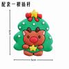 Decoración de Pastel de Navidad Pegamento Suave Papá Noel Muñeco de Nieve Alce Árbol de Navidad Adornos para Decoración de Pastel Inserción de Decoración Navideña