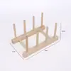Estante de secado en stock de fábrica estante de secado de platos de madera creativa estante de platos estante de platos suministros de cocina estante de almacenamiento de madera maciza