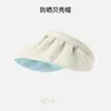 Nuevo Sombrero de Concha con Protección Solar de Verano para Mujer, Sombrero de Sol de Playa con Cubre-Rostro Anti-UV, Sombrero de Sol de Ciclismo con Parte Superior Abierta, Sombrero Versátil