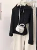 Cárdigan de punto de color liso irregular con solapa y doble cremallera para mujer, otoño e invierno, diseño único, chaqueta suéter top