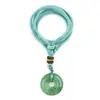 2332-20mm Collar con Hebilla de Seguridad Piedra de Ágata Cristal Colgante de Círculo con Abertura Grande Accesorios de Colgante Trenzado