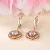 Pendientes de Encaje Calado Redondos con Diamante Blanco Color Dorado Champagne Transfronterizos Europeos y Americanos Moda Otoño e Invierno Circonita Micropavimentada Accesorios Versátiles