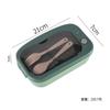 Lonchera de Paja de Trigo Sellada Portátil con Compartimentos Lonchera con Vajilla Estudiante Oficinista Lonchera Portátil Lonchera